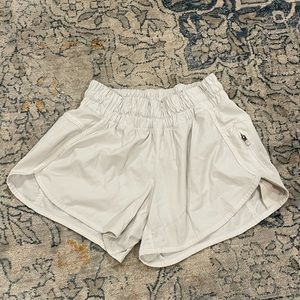 White lululemon tracker shorts